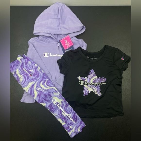 3-PCS~CHAMPION GIRL HEAVYWEIGHT TODDLER SET 2T - Picture 2 of 13